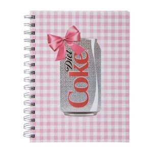 Pink Gingham Bow Diet Coke Journal Spiral Hardcover NoteBook